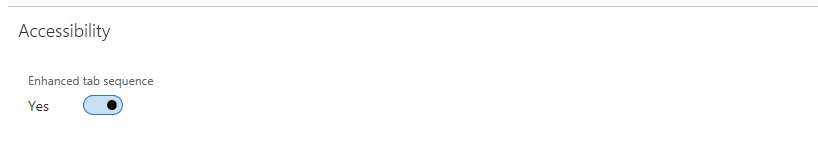 “增强的选项卡序列”选项 “增强的选项卡序列”选项