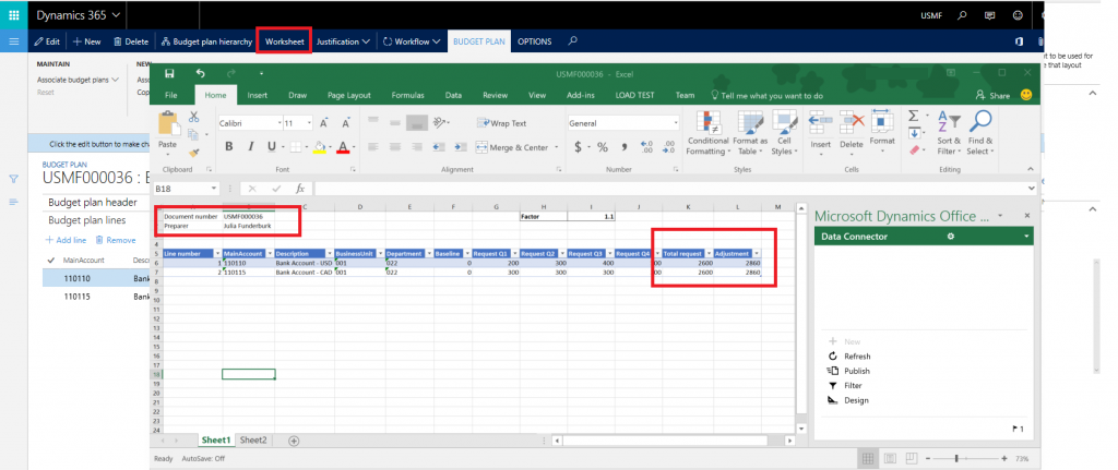 在 Excel 中查看和编辑文档。