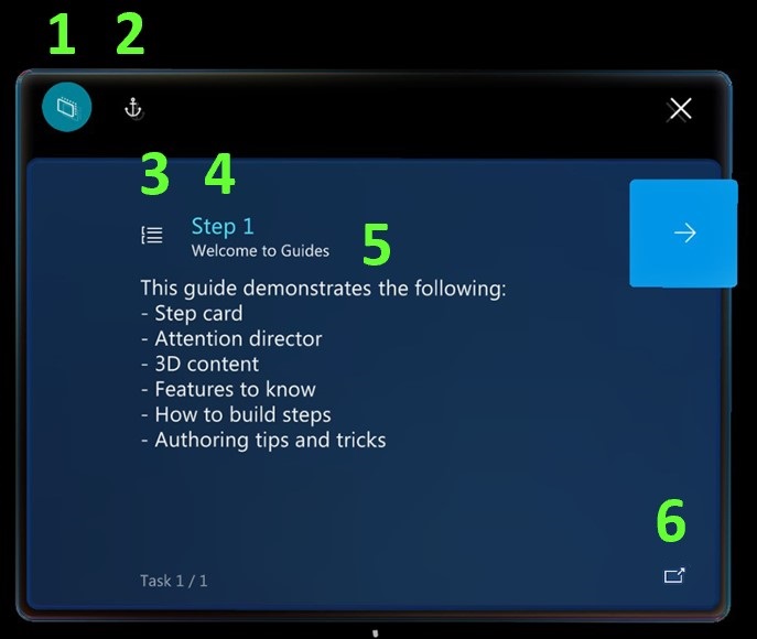 “步骤卡片”按钮 “步骤卡片”按钮。