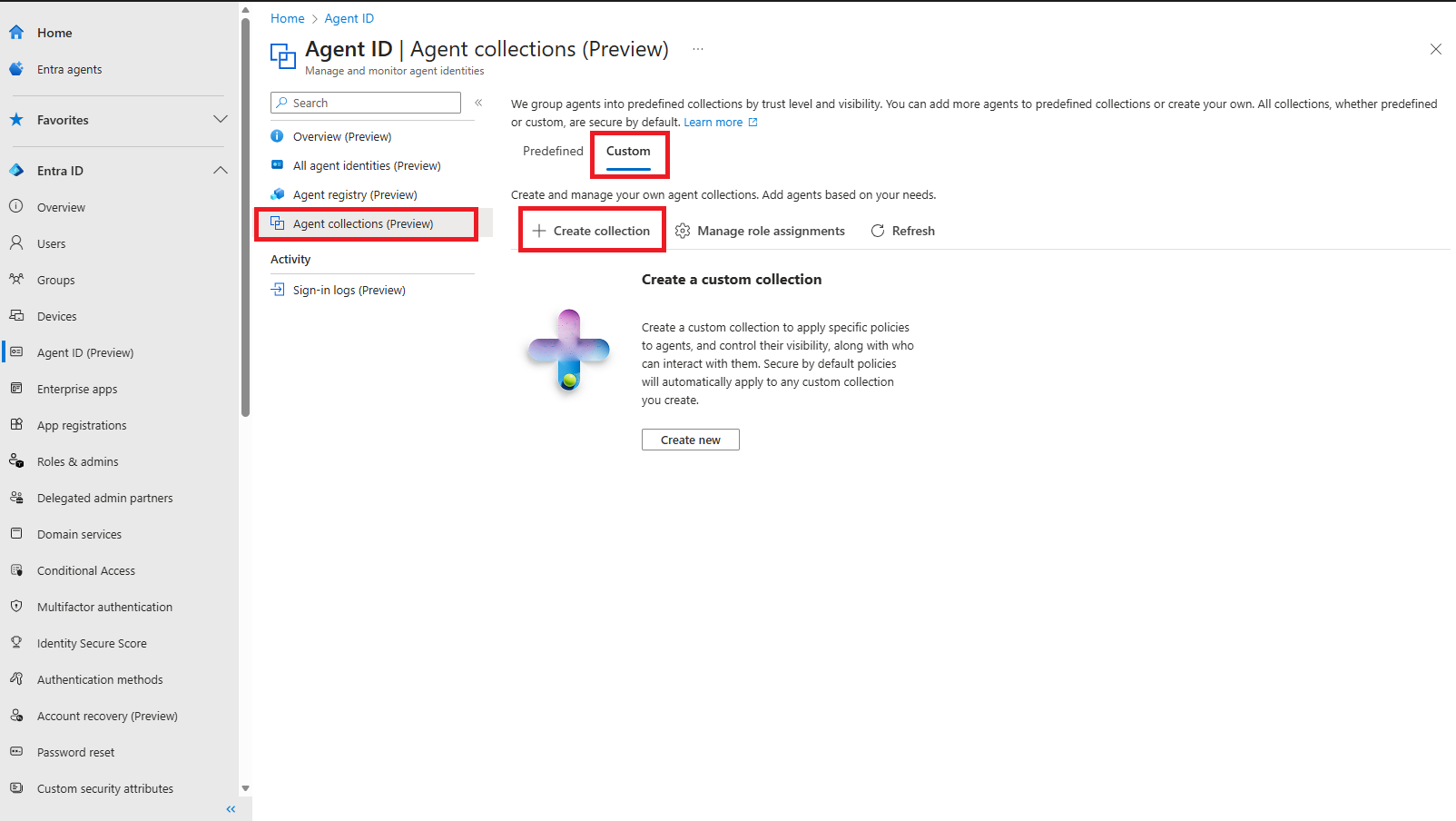 “创建自定义集合”对话框视图的屏幕截图。