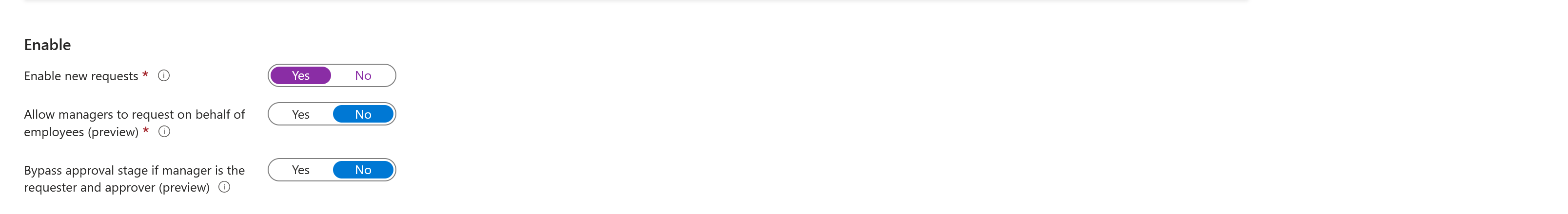 经理审批请求选项的屏幕截图。