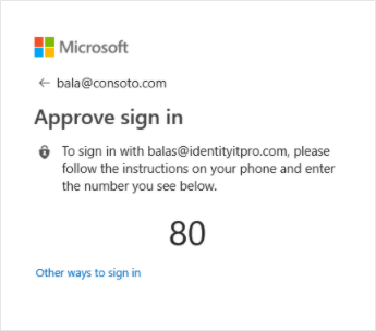 用户身份验证体验的图像，突出显示允许用户更改身份验证方法的按钮。