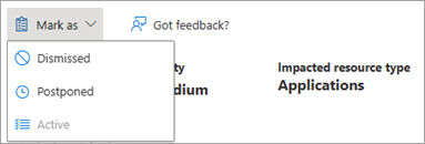 “标记为选项”的屏幕截图，用于突出显示与资源菜单的差异。