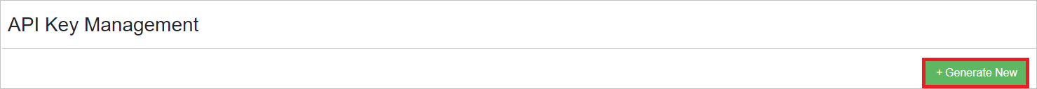 API 密钥管理页的屏幕截图。