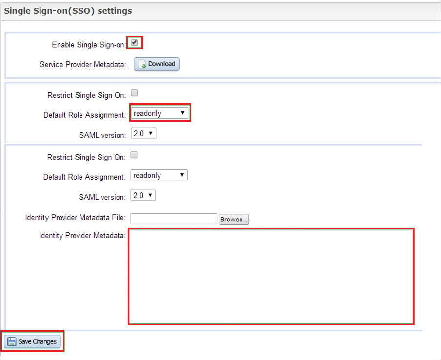 单个 Sign-On 设置