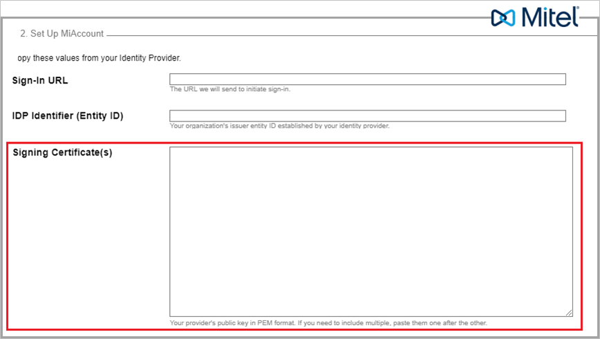 屏幕截图显示了“签名证书”字段。