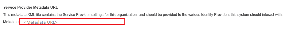 服务提供程序元数据 URL。