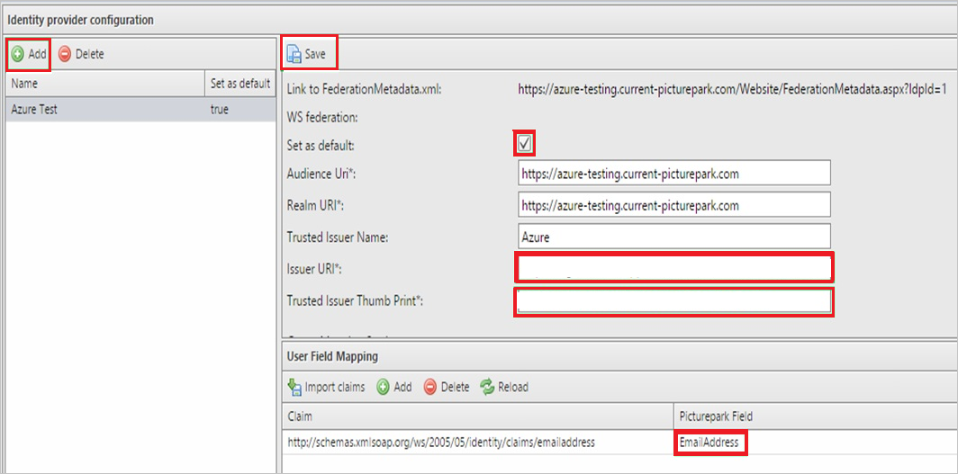 标识提供者配置