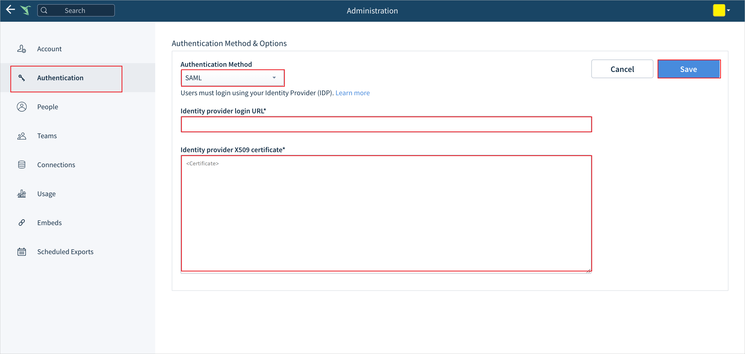 Configure Sigma Computing SSO section