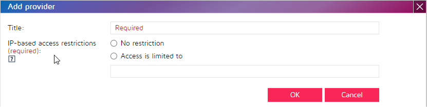 显示 Zenya 中“添加提供程序”页的屏幕截图。
