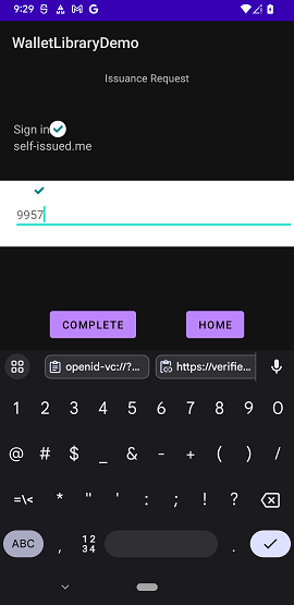 Android 设备上输入 PIN 码的屏幕截图。