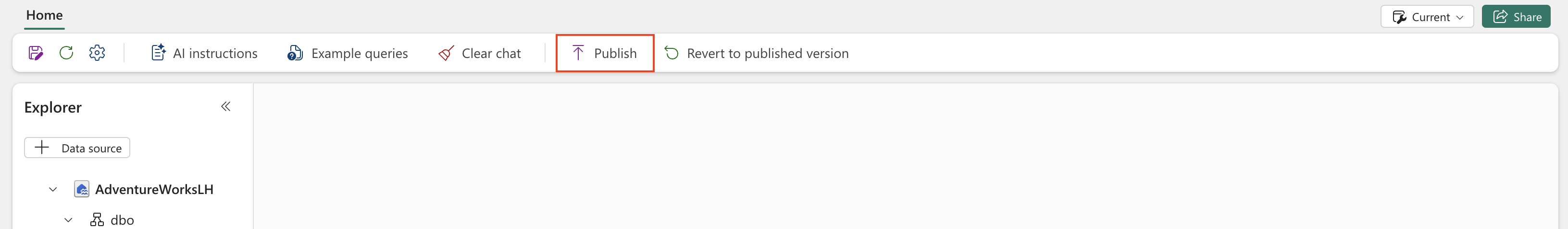显示选择“发布”选项的屏幕截图。