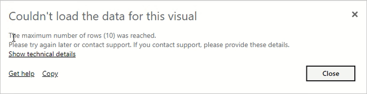 无法加载此视觉对象的数据