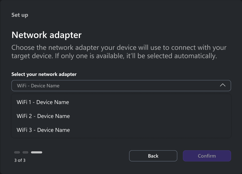 网络适配器选择屏幕