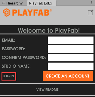 登录 PlayFab