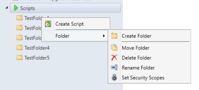 控制台中脚本文件夹结构的屏幕截图。