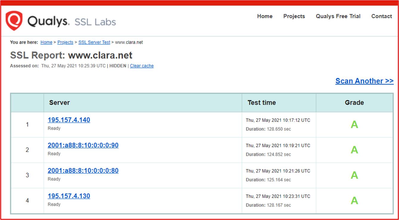 屏幕截图显示claranet Web 侦听器的结果1