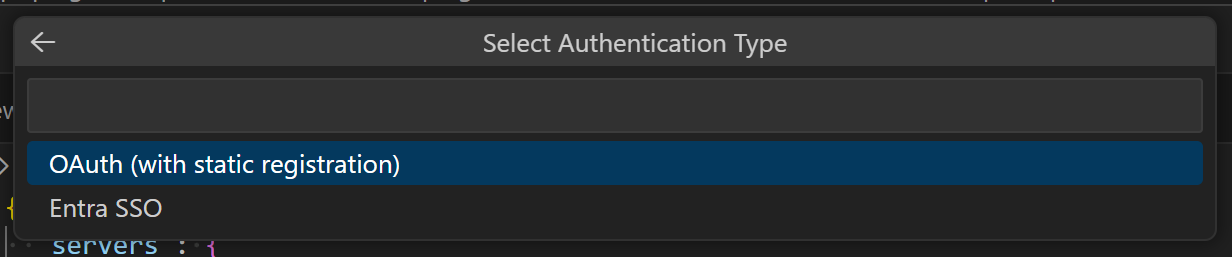 提示选择身份验证类型的屏幕截图