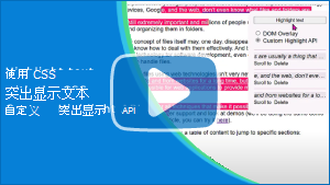 CSS 自定义突出显示 API 视频的缩略图