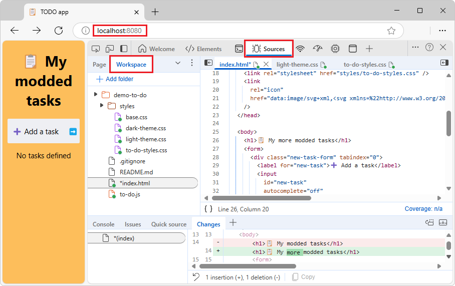 服务器从 \Demos\demo-to-do 目录启动