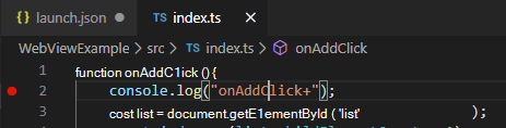 在 Visual Studio Code 中设置的断点