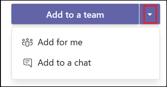 屏幕截图显示“添加到团队”选项。