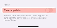 屏幕截图显示如何在适用于机器人的 iOS 移动客户端中清除应用数据。