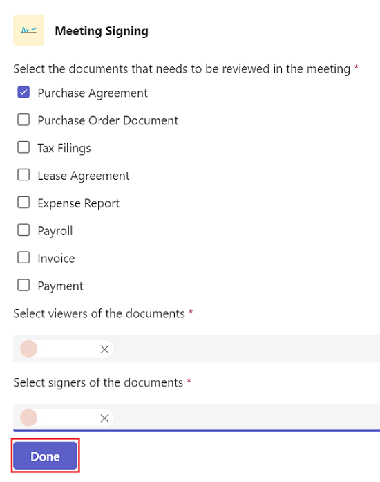 屏幕截图显示了在会议中创建文档。