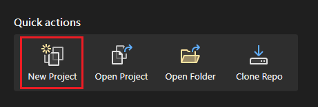 屏幕截图显示了从快速作中选择的新项目。