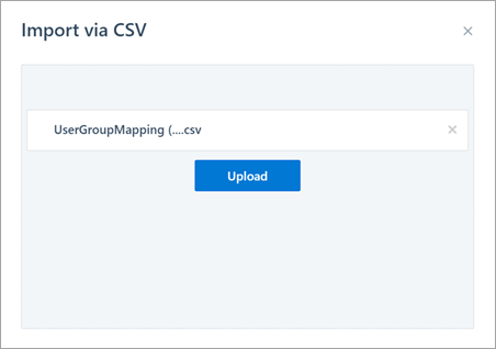 Screenshot of Import via CSV window.