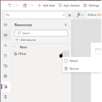 Power Apps Studio 自定义页面网络资源（带 resx 文件）。