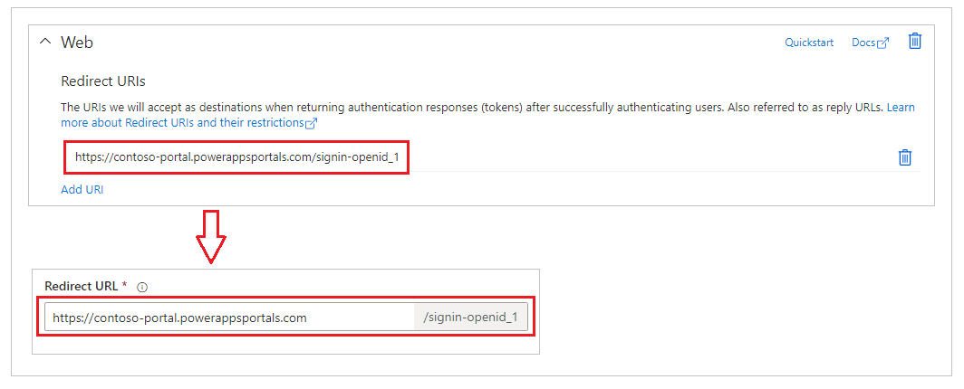 确认重定向 URL 确认重定向 URL。