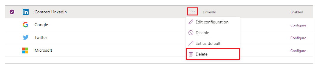 删除提供者 删除提供者。