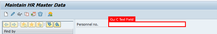 “SAP 轻松访问”应用程序的“维护 HR 主数据”窗口的屏幕截图。选择了“人员编号”字段。
