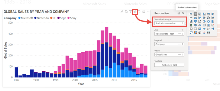 Change visualization type