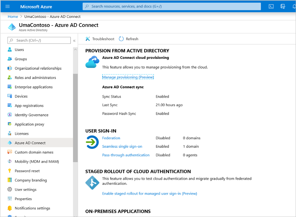 Azure portal status