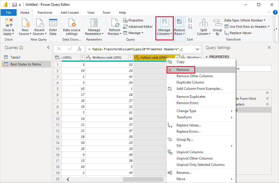 Power Bi Query Editor Remove Filtered Rows