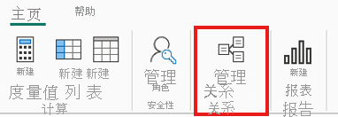 “管理关系”对话框功能区入口点的屏幕截图。