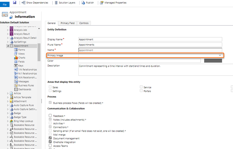 打开“约会”实体 打开“约会”实体。