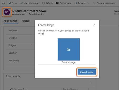 选择“上载图像” 选择“上载图像”。