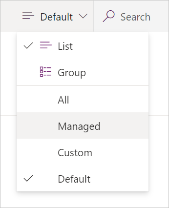 显示如何选择托管表部分的屏幕截图。