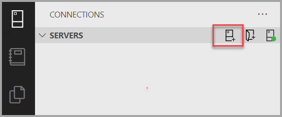 “连接”页面的屏幕截图，其中突出显示了“新建连接”图标。