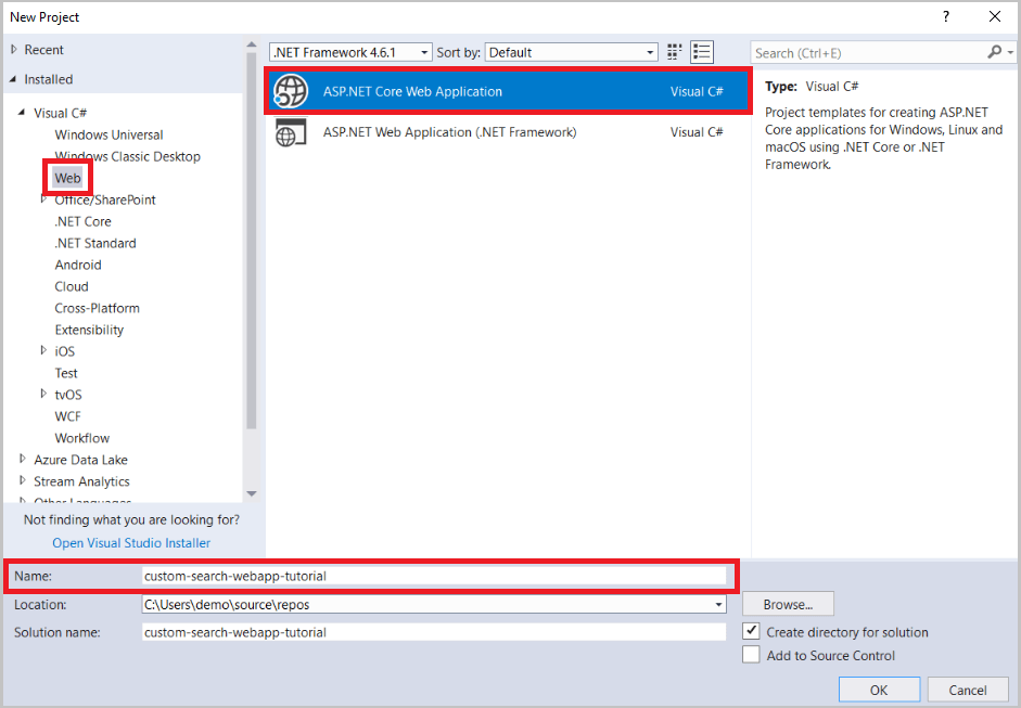 “新建项目”窗口的屏幕截图
