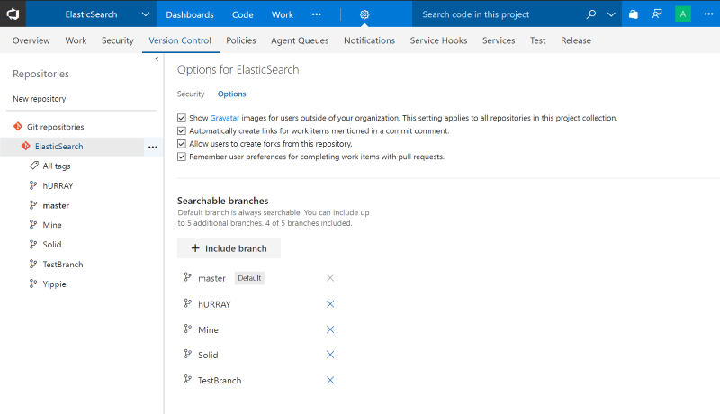 New multi-branch configuration experience