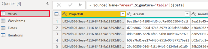 Power BI OData 源查询列表