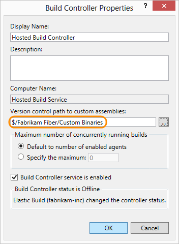 Add the path to the custom binaries to the build controller properties