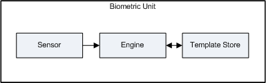 Data flowing through a biometric unit