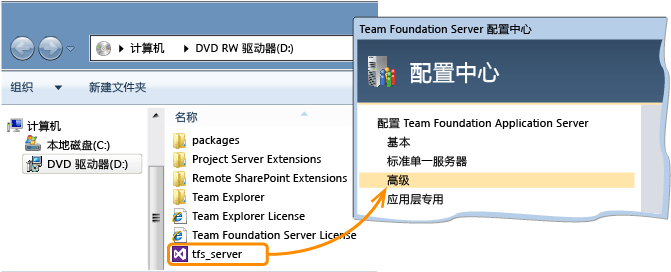 选择 TFS 标准配置