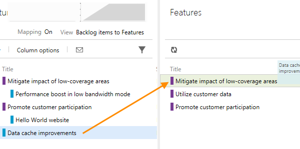 Move the item you want to map onto the feature Move the item you want to map onto the feature