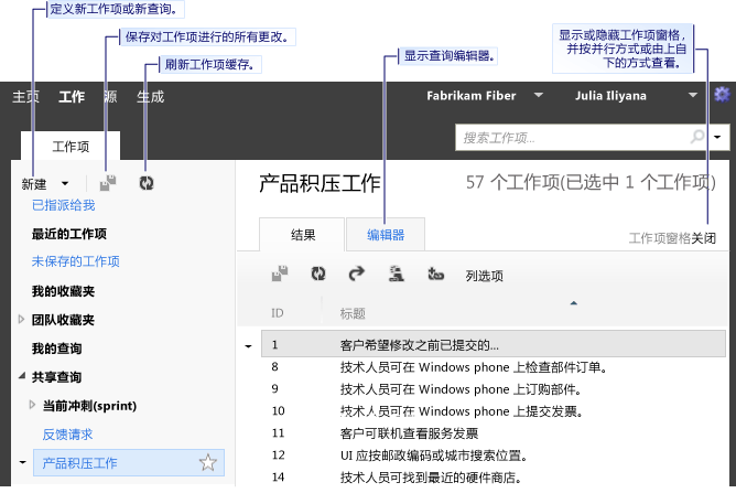 Team Web Access 主页